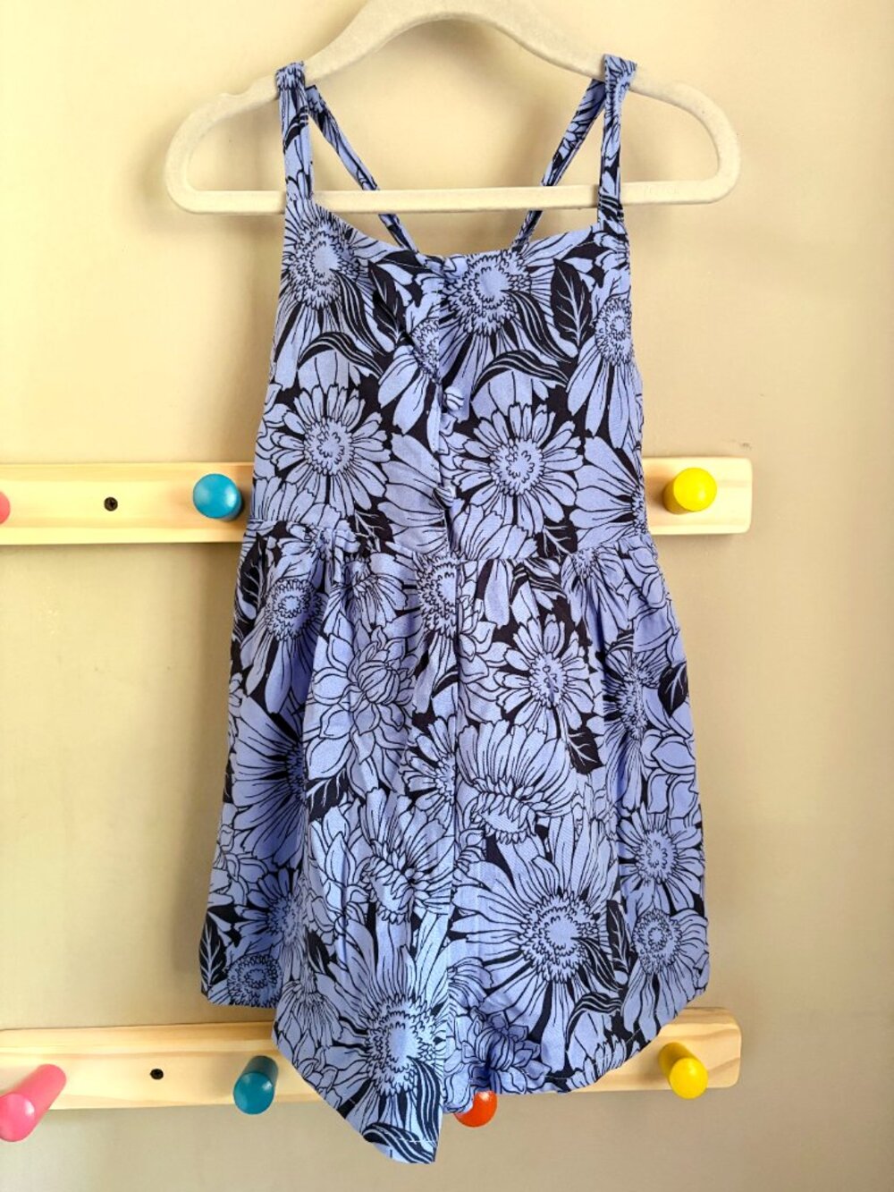 Haute Hippie Kids Light + Dark Blue Floral One Piece Romper